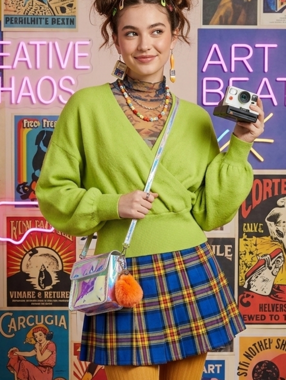 Gilli Lime Green Wrap Sweater